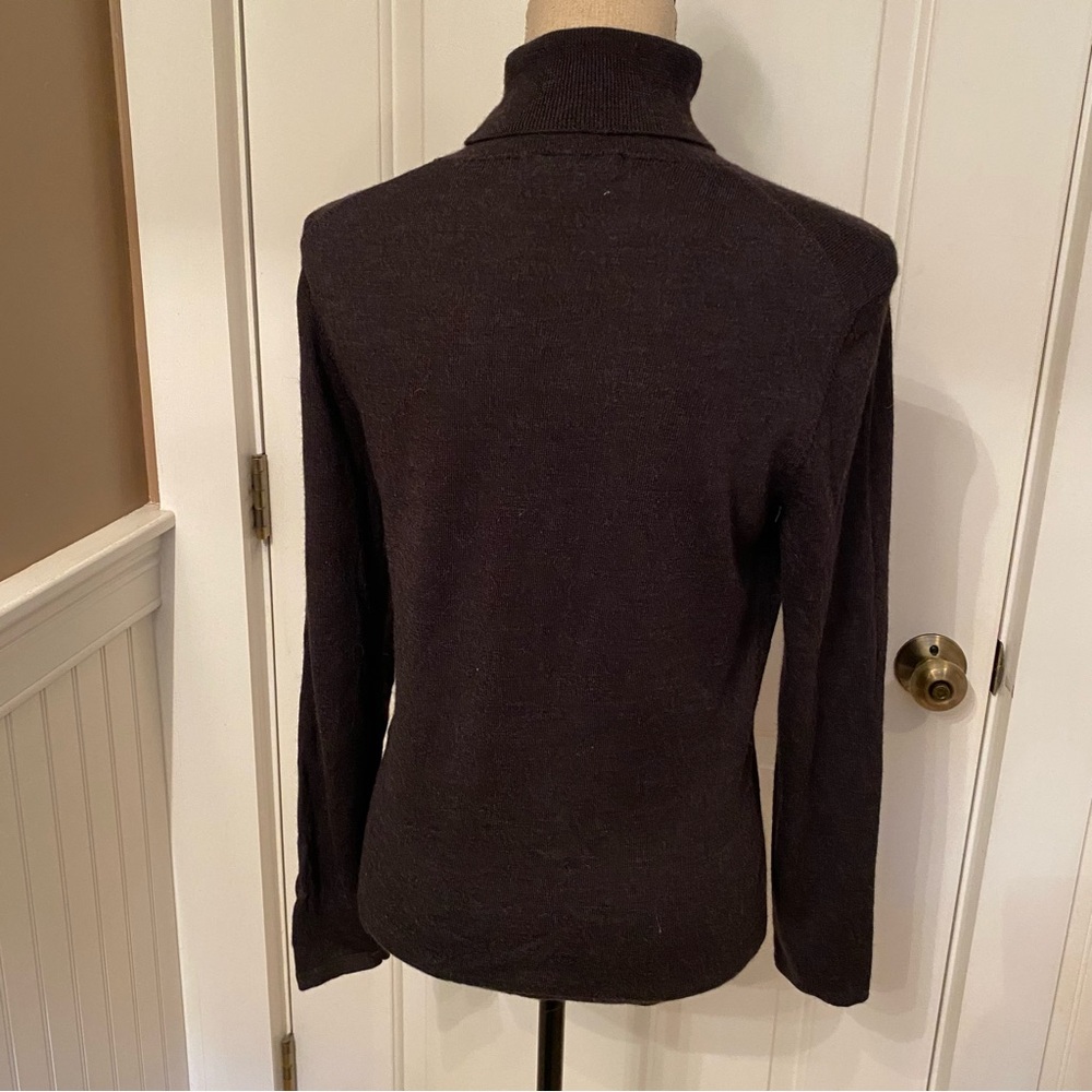 LANDS’ END SWEATER TURTLENECK DARK GRAY LONG SLEEVE WOOL BLEND SIZE S 6-8 - Picture 8 of 10